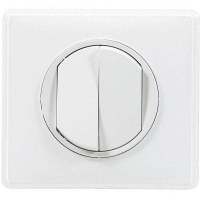 LEGRAND  - C&eacute;liane interrupteur double ou v/vt blanc Yesterday complet