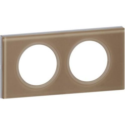 LEGRAND  - celiane plaque mati&egrave;re 2 postes verre moka 210069462