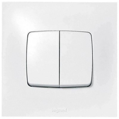 LEGRAND  - Double interrupteur ou va-et-vient Neptune - 10A - Blanc