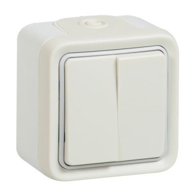 LEGRAND  - Double interrupteur ou va-et-vient Plexo apparent - Blanc
