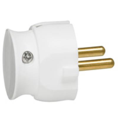 LEGRAND  - Fiche 2P+T 16 A - Extra Plate - Sortie Lat&eacute;rale - Blanc