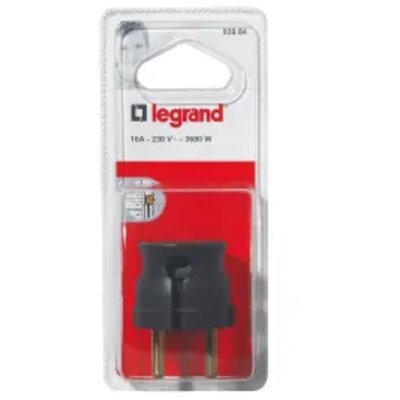 LEGRAND  - Fiche 2P+T 16 A - Extra Plate - Sortie Lat&eacute;rale - Noir
