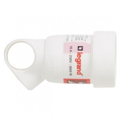 LEGRAND  - Fiche femelle avec terre plastique - avec anneau - blanc