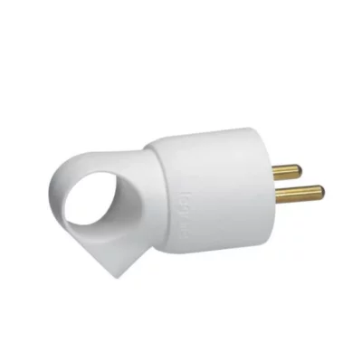 LEGRAND  - Fiche m&acirc;le avec terre plastique Annela - avec anneau - blanc