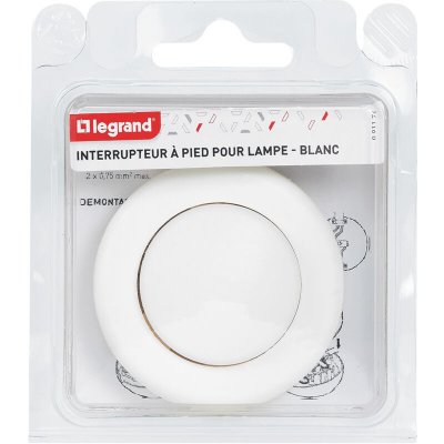 LEGRAND  - Interrupteur &agrave; pied pour lampe - blister - blanc