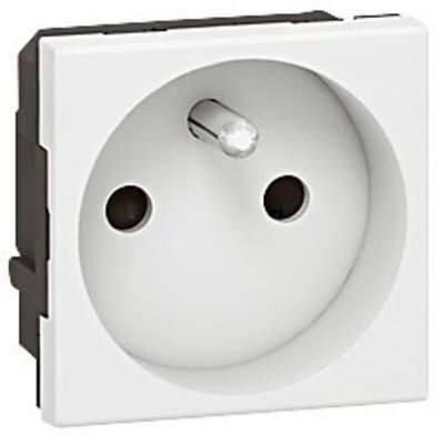 LEGRAND  LEG77111 Prise prog mosaic - 2p+t droite - 1 mod - blanc