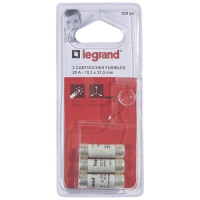 LEGRAND  Lot de 3 fusibles avec voyant - 20 A - 10.3x31.5 mm