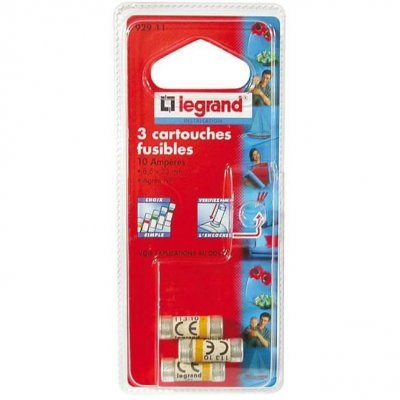 LEGRAND  Lot de 3 fusibles sans voyant - 10 A - 8.5x23 mm
