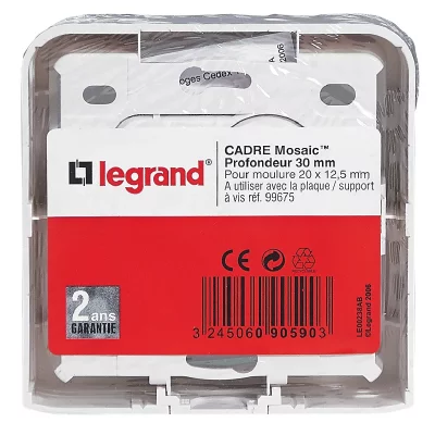 LEGRAND  - Mosaic cadre avec support programme 2 modules hauteur 30 mm