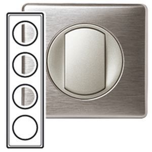 LEGRAND  Plaque C&eacute;liane finition anodis&eacute;e pour 4 postes - Aluminium