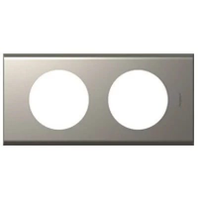 LEGRAND  Plaque C&eacute;liane finition m&eacute;tal pour 2 postes - Nickel velours