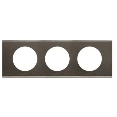 LEGRAND  - Plaque de finition C&eacute;liane - Mati&egrave;re Black Nickel - 3 postes