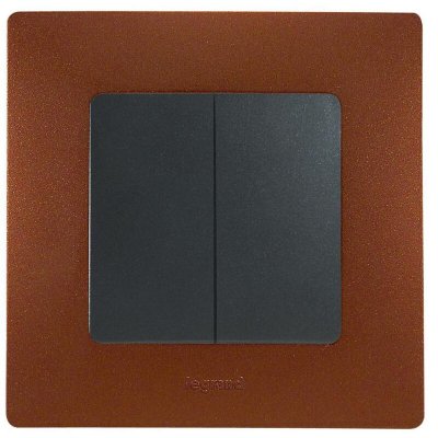 LEGRAND  Plaque iris&eacute;e 1 poste - Nilo&eacute; - marron - finition Cacao