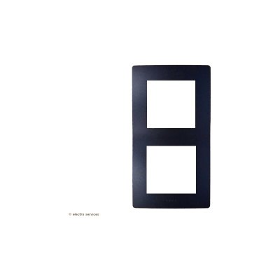 LEGRAND  Plaque Iris&eacute;e 2 Postes Nilo&eacute; Noir Finition Fonte Leg96716
