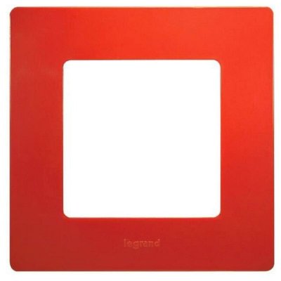 LEGRAND  Plaque laqu&eacute;e 1 poste Nilo&eacute; rouge finition coquelicot