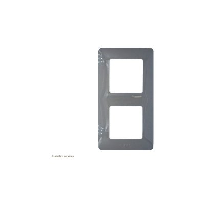 LEGRAND  plaque laqu&eacute;e 2 postes nilo&eacute; gris finition galet