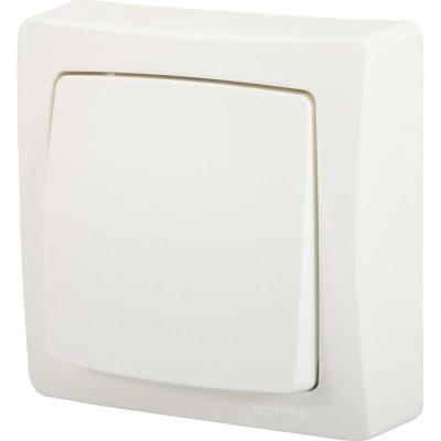 Legrand - Poussoir avec porte-&eacute;tiquette Appareillage Saillie - Blanc
