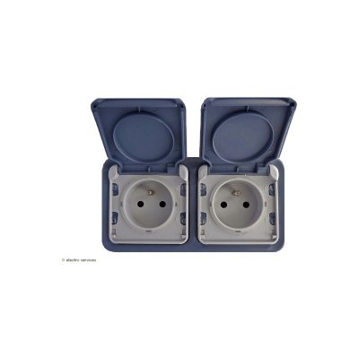 LEGRAND  Prise 2x2P+T en saillie Plexo Gris Horizontal