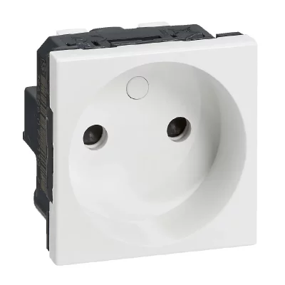 LEGRAND  - Prise de courant sans terre Mosaic - Blanc - 2 modules