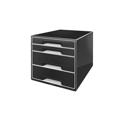 LEITZ  52521095 Bloc de Classement Cube 4 Tiroirs Noir
