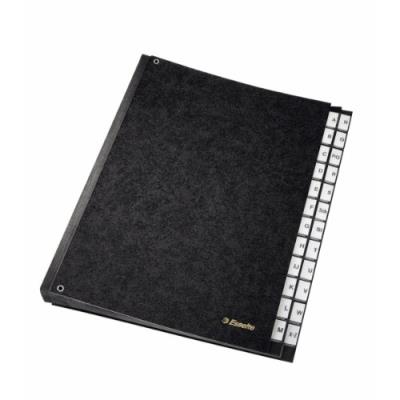 LEITZ  629997- classeur &agrave; soufflet a-z 24 compartiments couverture rigide noir