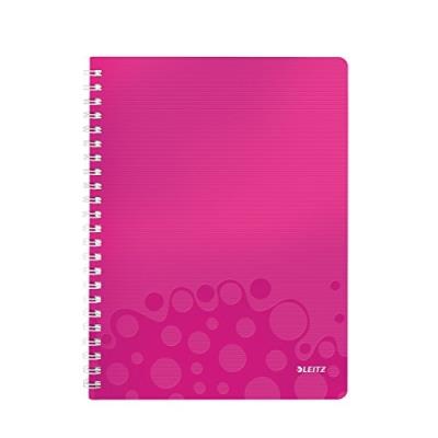 LEITZ  cahier wow - a4 - 5x5 - spiral&eacute; - rose m&eacute;tallis&eacute;