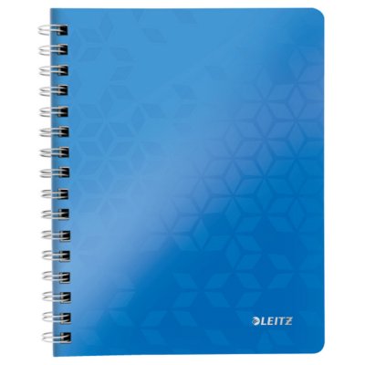 LEITZ  Cahier Wow A5 - 5 X 5 - Spiral&eacute; - Couverture Pp Bleu M&eacute;tallis&eacute;