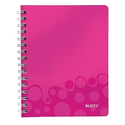 LEITZ  Cahier Wow A5 - 5 X 5 - Spiral&eacute; - Couverture Pp Rose M&eacute;tallis&eacute;e