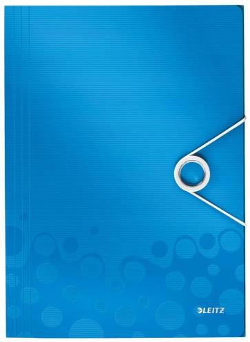 LEITZ  Chemises 3 Rabats &Agrave; &Eacute;lastique Wow En Polypopyl&egrave;ne. Coloris Bleu.