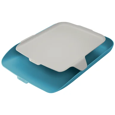 LEITZ  Corbeille &agrave; courrier Cosy avec organisateur, A4, bleu - Lot de 2