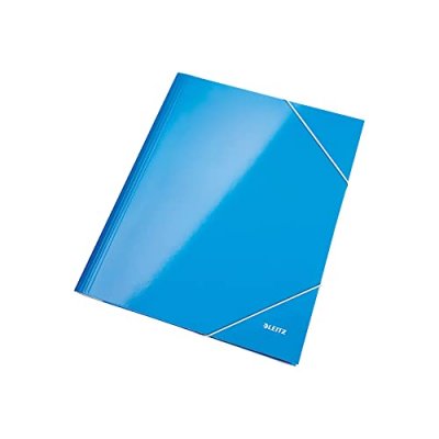 ESSELTE Leitz leitz chemise &agrave; &eacute;lastique wow, a4, carton, bleu m&eacute;tallique noir