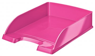 LEITZ   corbeille &agrave; courrier plus wow, a4, polystyr&egrave;ne, rose noir