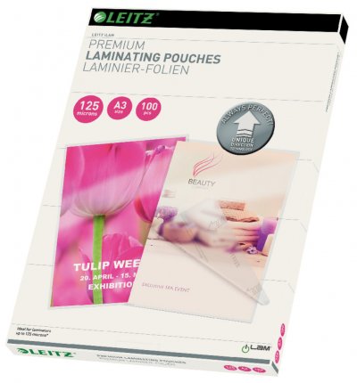 LEITZ   pochette de plastification ilam, a3, brillant, 250 noir