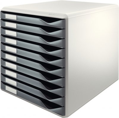LEITZ  Module de classement formulaires, 10 tiroirs,gris/gris