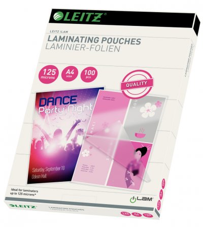 LEITZ  pochettes de plastification 125 microns a4 100 pcs