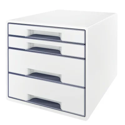 LEITZ  Wow - Bloc de classement - 4 tiroirs - Blanc