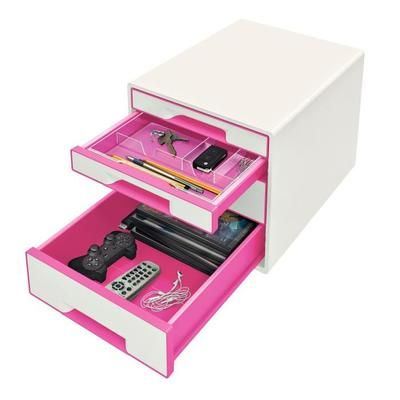 LEITZ  Wow - Bloc de classement - 4 tiroirs - Rose