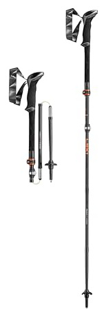 LEKI  Makalu FX Carbon Trekking Poles - Black/Orange/Natural Carbon