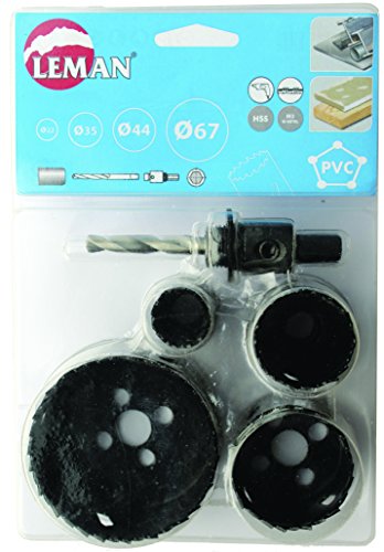 LEMAN  - 4 tr&eacute;pans bim&eacute;tal hss avec mandrin foret et adaptateur - 3004