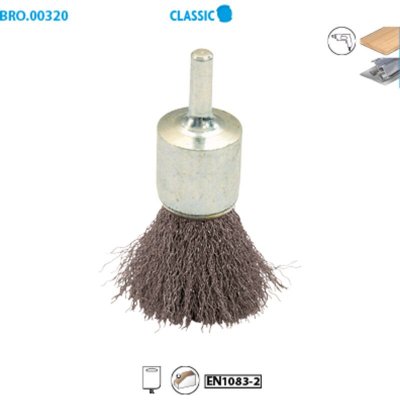 LEMAN  - Brosse Pinceau D.25 / Tige de 6 Fil 0.30 Acier Ondule