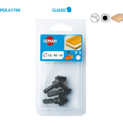 LEMAN  - Lot de 3 fraisoirs bois - 61700.03