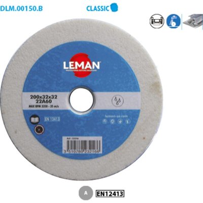 LEMAN  - Meule pour Touret vitrifi&eacute;e corindon Blanc 200x25x32 Gr 46 - 22514