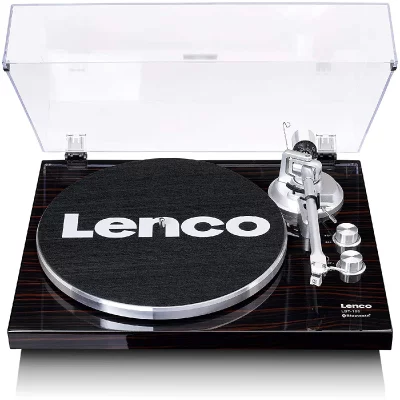 LENCO  Platine Vinyle tourne disque 33,45 tr/min noyer noir