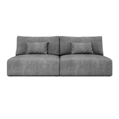 CASANOVA Leon - Canap&eacute; Droit Convertible Velours C&ocirc;tel&eacute; 2 Places Gris Fonc&eacute;