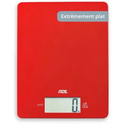 ADE Leonie Balance de cuisine digitale ultra-plate 5 kg rouge 23x15 cm