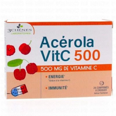 LES 3 CHENES LES 3 CH&Ecirc;NES Ac&eacute;rola 500 x24 comprim&eacute;s