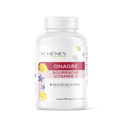 LES 3 CHENES Les 3 ch&ecirc;nes huile d'onagre, bourrache et vitamine e 150 capsules