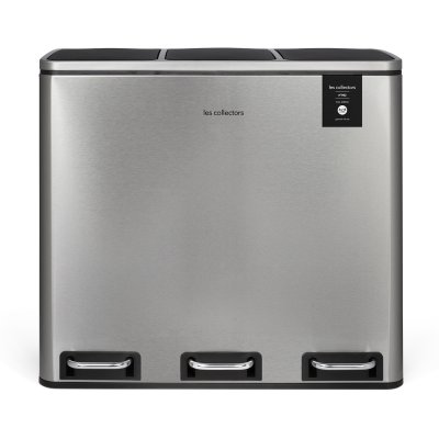LES COLLECTORS  n&deg;982 poubelle de tri &agrave; p&eacute;dale 54l inox edition