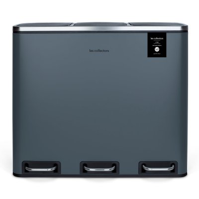 LES COLLECTORS  n&deg;984 poubelle de tri &agrave; p&eacute;dale 54l gris mat edition