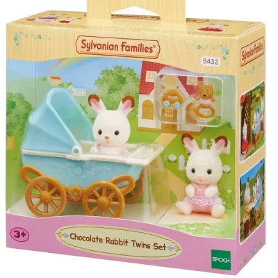 SYLVANIAN FAMILIES LES JUMEAUX LAPIN CHOCOLAT ET POUSSET